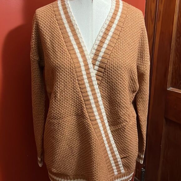 Cozy Casual Mustard Yellow Wrap Cardigan Sz S/M - Picture 2 of 4